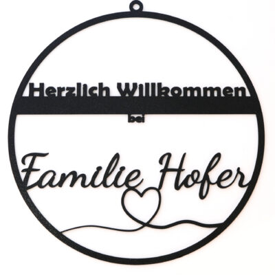 Türschild - "Herzlich Willkommen"