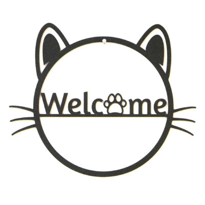 Türschild - "Welcome Katze"