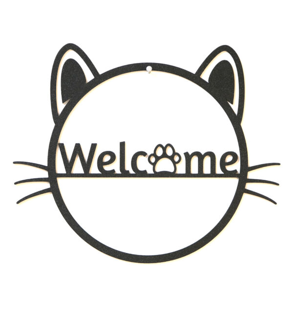 Türschild - "Welcome Katze"