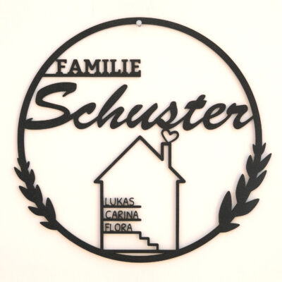 Türschild - "Familie mit Haus"