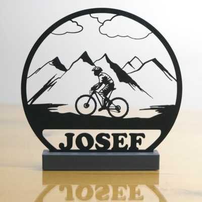 mountainbiker_personalisiert_ständer_grau Ständerschild - "Mountainbiker personalisiert"
